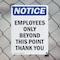 Signmission Employees Only Beyond This Point OSHA Notice Sign, Plastic, 7in W x 10in L, 2PK OS-2PACK-NS-P-710-V-11988 - alternate 5